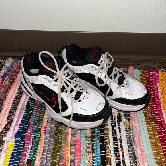 Nike Shoes - White, Red, and Black Nike Air Monarch’s